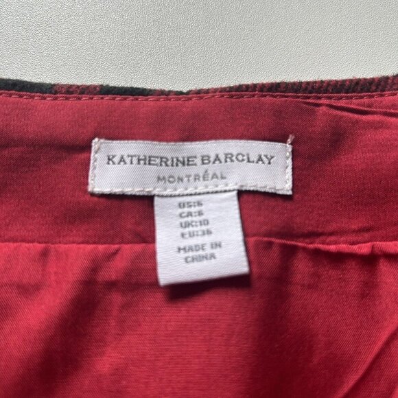Katherine Barclay Montreal Women's Red Black Plaid Skirt Size 6 - Picture 2 of 8